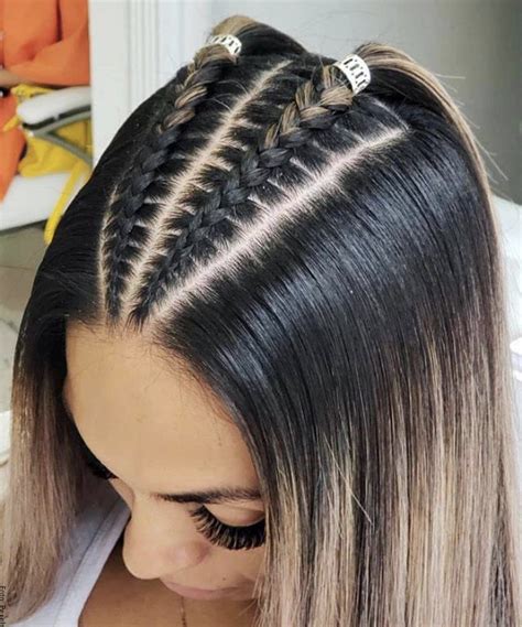 lado trenzas pegadas con cabello suelto|75 trenzas con cabello suelto que querrás hacerte。